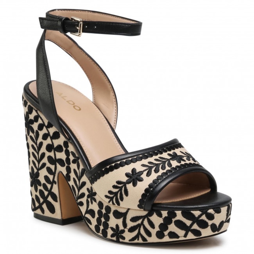 Aldo Embroidered Block “Quintinia” Heels